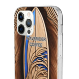 Surf-Inspired Flexi Cases for Coffee Lovers | Waverider Design, Beach Vibes, Gift for Surfers, Phone Accessory, Coastal Decor