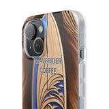 Surf-Inspired Flexi Cases for Coffee Lovers | Waverider Design, Beach Vibes, Gift for Surfers, Phone Accessory, Coastal Decor
