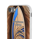 Surf-Inspired Flexi Cases for Coffee Lovers | Waverider Design, Beach Vibes, Gift for Surfers, Phone Accessory, Coastal Decor