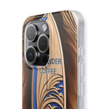 Surf-Inspired Flexi Cases for Coffee Lovers | Waverider Design, Beach Vibes, Gift for Surfers, Phone Accessory, Coastal Decor