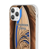 Surf-Inspired Flexi Cases for Coffee Lovers | Waverider Design, Beach Vibes, Gift for Surfers, Phone Accessory, Coastal Decor