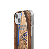 Surf-Inspired Flexi Cases for Coffee Lovers | Waverider Design, Beach Vibes, Gift for Surfers, Phone Accessory, Coastal Decor