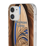 Surf-Inspired Flexi Cases for Coffee Lovers | Waverider Design, Beach Vibes, Gift for Surfers, Phone Accessory, Coastal Decor