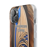 Surf-Inspired Flexi Cases for Coffee Lovers | Waverider Design, Beach Vibes, Gift for Surfers, Phone Accessory, Coastal Decor