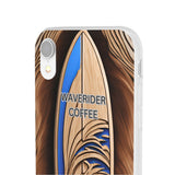 Surf-Inspired Flexi Cases for Coffee Lovers | Waverider Design, Beach Vibes, Gift for Surfers, Phone Accessory, Coastal Decor