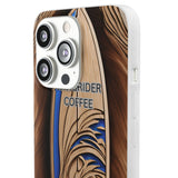 Surf-Inspired Flexi Cases for Coffee Lovers | Waverider Design, Beach Vibes, Gift for Surfers, Phone Accessory, Coastal Decor