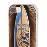 Surf-Inspired Flexi Cases for Coffee Lovers | Waverider Design, Beach Vibes, Gift for Surfers, Phone Accessory, Coastal Decor