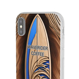 Surf-Inspired Flexi Cases for Coffee Lovers | Waverider Design, Beach Vibes, Gift for Surfers, Phone Accessory, Coastal Decor