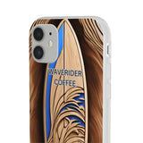 Surf-Inspired Flexi Cases for Coffee Lovers | Waverider Design, Beach Vibes, Gift for Surfers, Phone Accessory, Coastal Decor