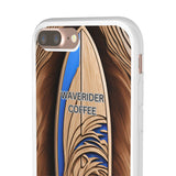 Surf-Inspired Flexi Cases for Coffee Lovers | Waverider Design, Beach Vibes, Gift for Surfers, Phone Accessory, Coastal Decor