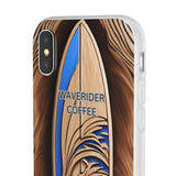 Surf-Inspired Flexi Cases for Coffee Lovers | Waverider Design, Beach Vibes, Gift for Surfers, Phone Accessory, Coastal Decor