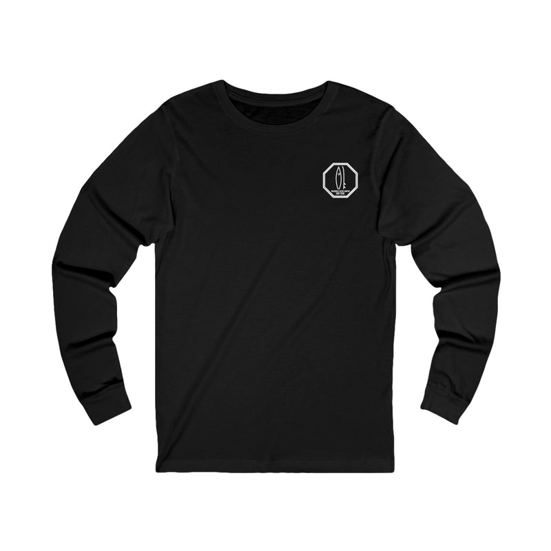 Custom Waverider Coffee Company Wood Surfboard Art Logo Designed Jersey Long Sleeve Tee