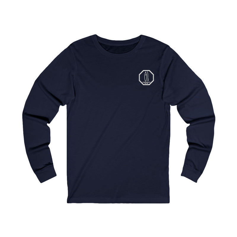 Custom Waverider Coffee Company Wood Surfboard Art Logo Designed Jersey Long Sleeve Tee